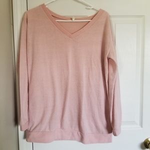 Pink blush maternity v neck sweater